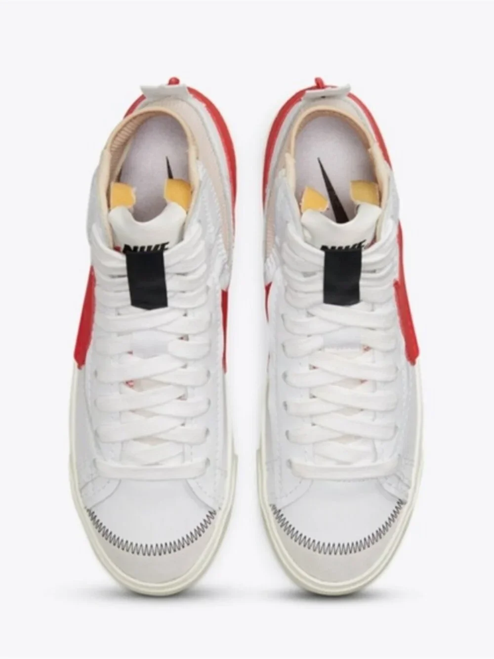 NIKE BLAZER MID '77 JUMBO WHITE/HABANERO RED Sneakers Mens Size 8